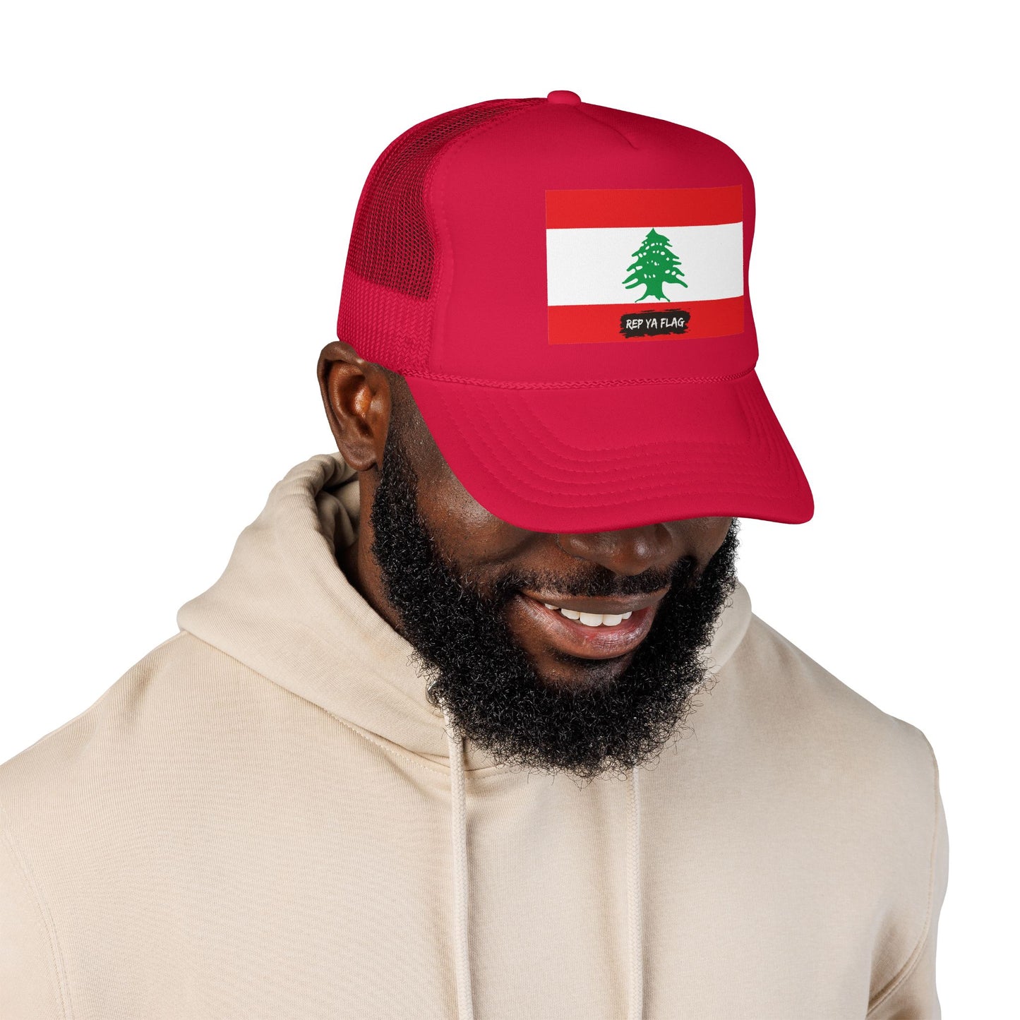 Lebanon Flag Foam Trucker Hat | Lebanese Pride Snapback Cap | Rep Ya Flag