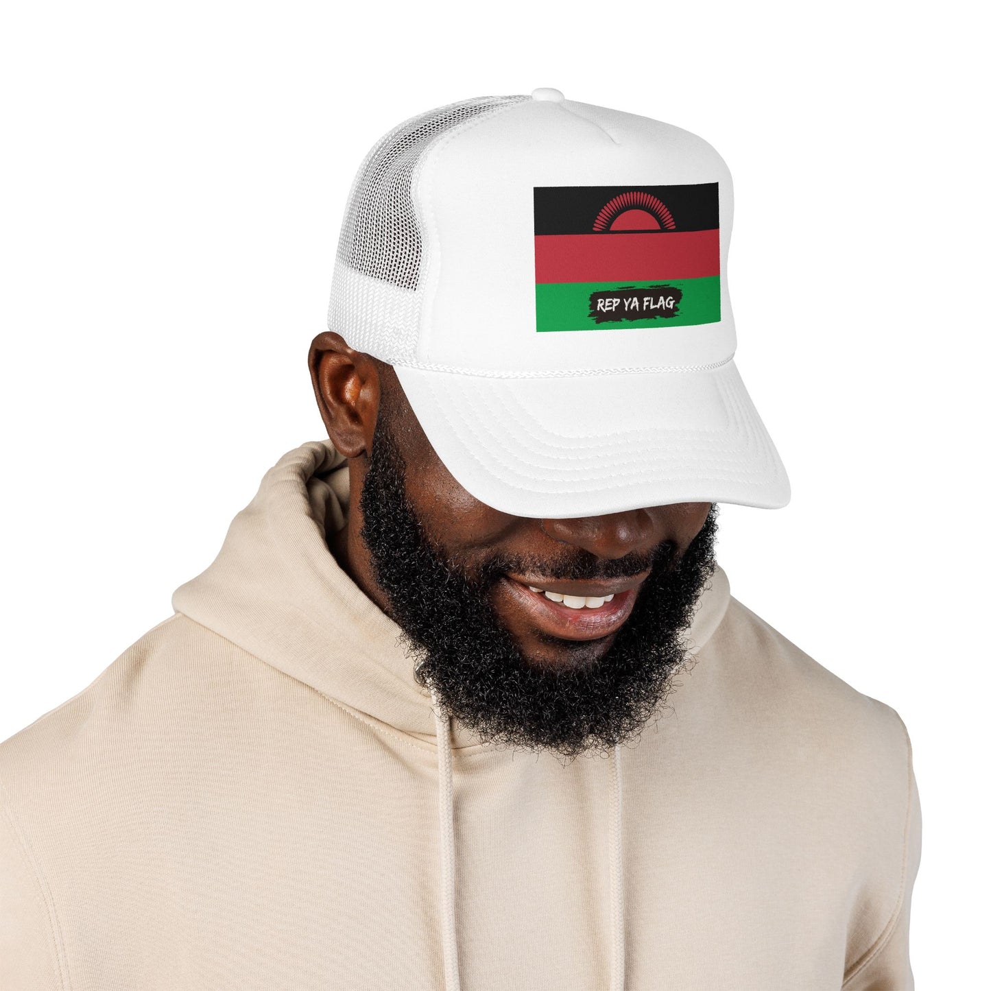Malawi Flag Foam Trucker Hat | Malawian Pride Snapback Cap | Rep Ya Flag