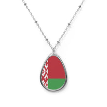Belarus Flag Oval Necklace | Belarusian Pride Patriotic Jewelry | Rep Ya Flag