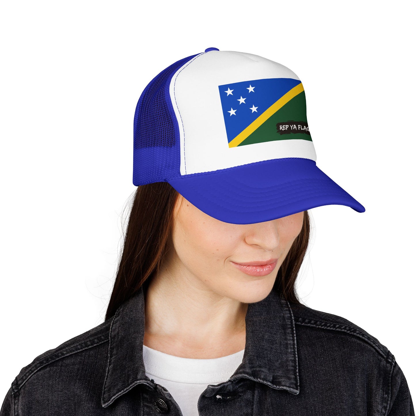 Solomon Islands Flag Foam Trucker Hat | Solomon Islander Pride Snapback Cap | Rep Ya Flag