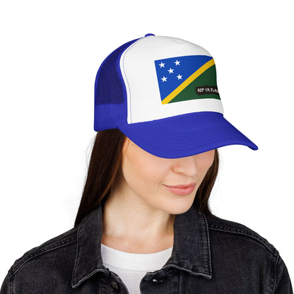 Solomon Islands Flag Foam Trucker Hat | Solomon Islander Pride Snapback Cap | Rep Ya Flag