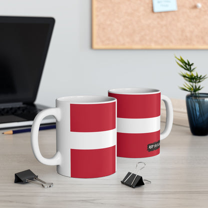 Denmark Flag Coffee Tea Mug 11oz 15oz | Rep Ya Flag Ceramic Mug