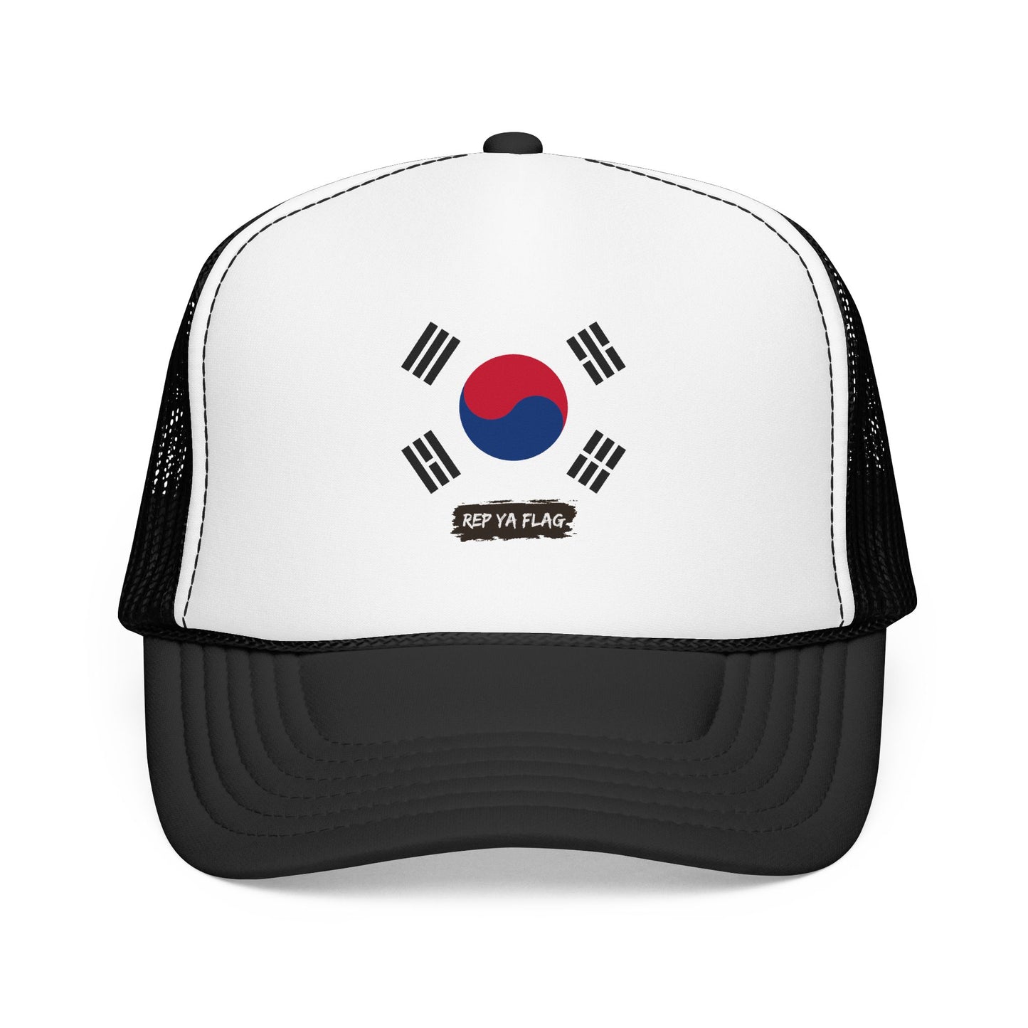 South Korea Flag Foam Trucker Hat | Korean Heritage Snapback Cap | Rep Ya Flag