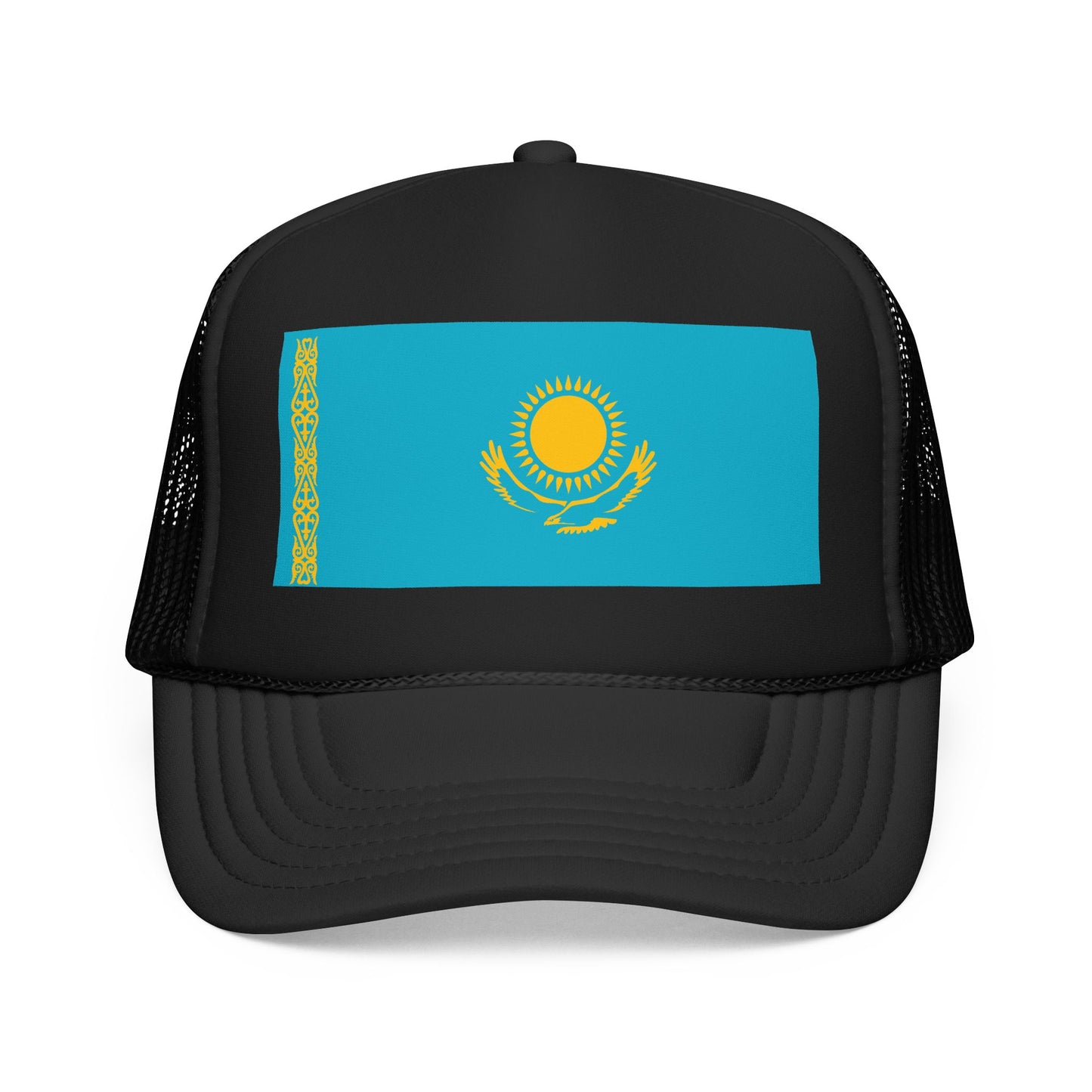 Kazakhstan Flag Foam Trucker Hat | Kazakh Pride Snapback Cap | Rep Ya Flag