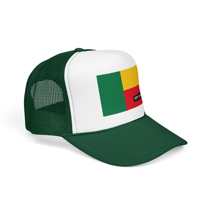 Benin Flag Foam Trucker Hat | Beninese Pride Snapback Cap | Rep Ya Flag