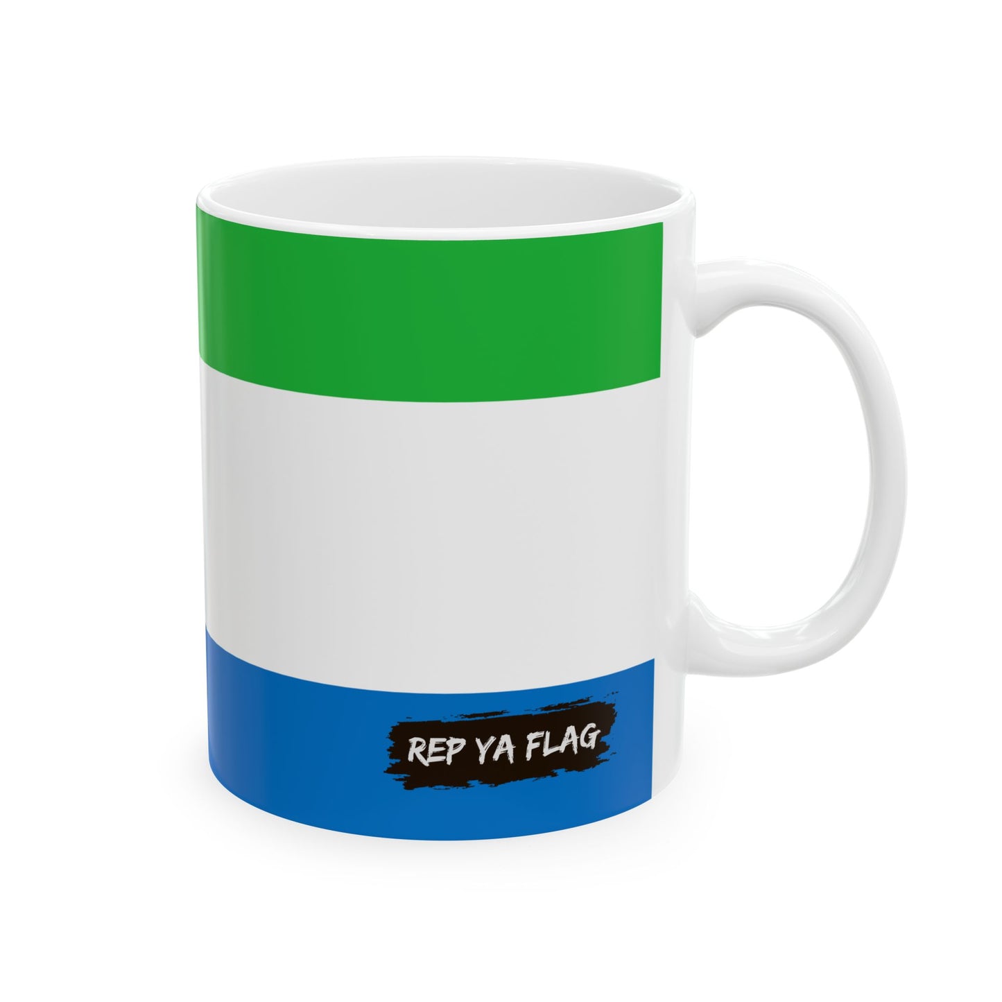 Sierra Leone Flag Coffee Mug 11oz & 15oz | Sierra Leonean Heritage Ceramic Coffee Tea Mug | Rep Ya Flag