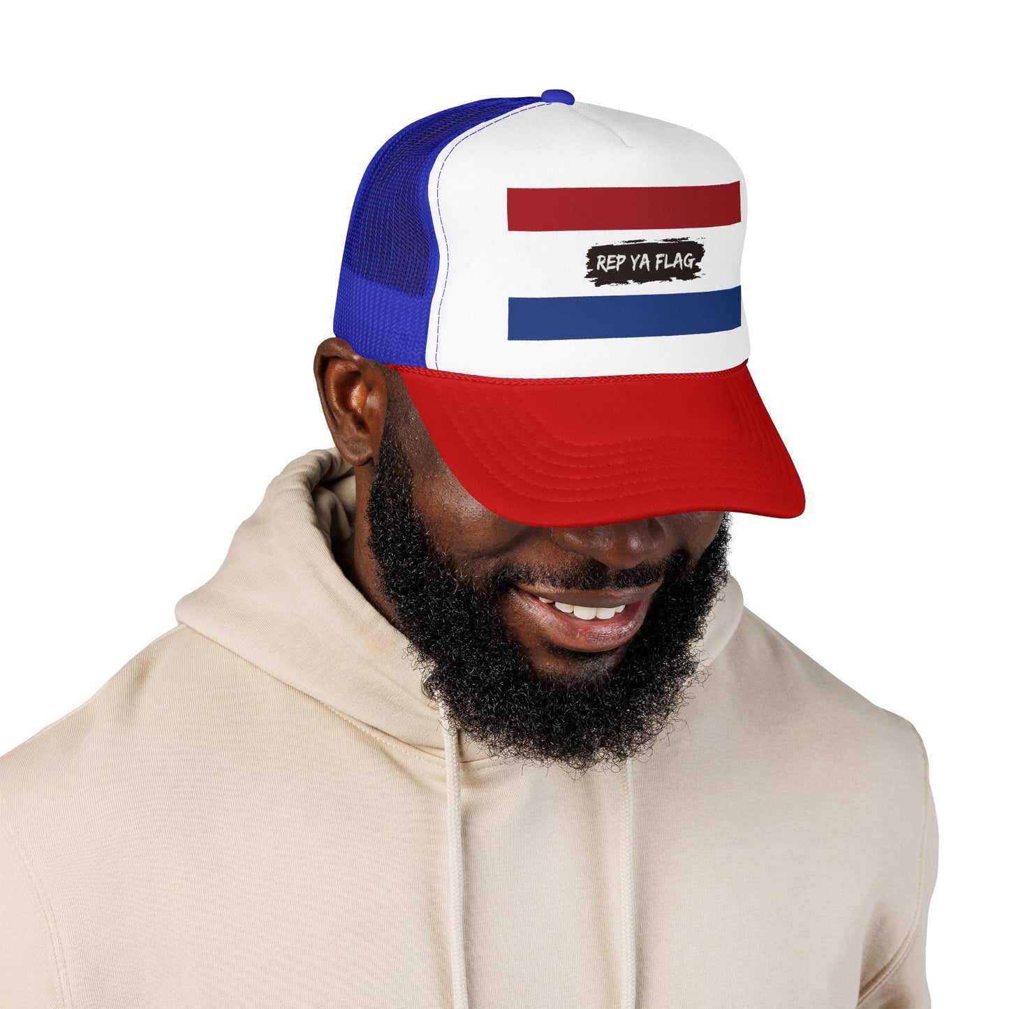 Netherlands Flag Foam Trucker Hat | Dutch Pride Snapback Cap | Rep Ya Flag