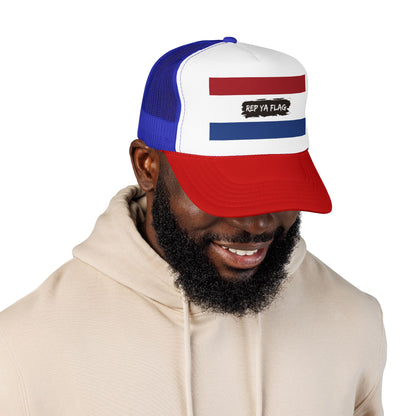 Netherlands Flag Foam Trucker Hat | Dutch Pride Snapback Cap | Rep Ya Flag