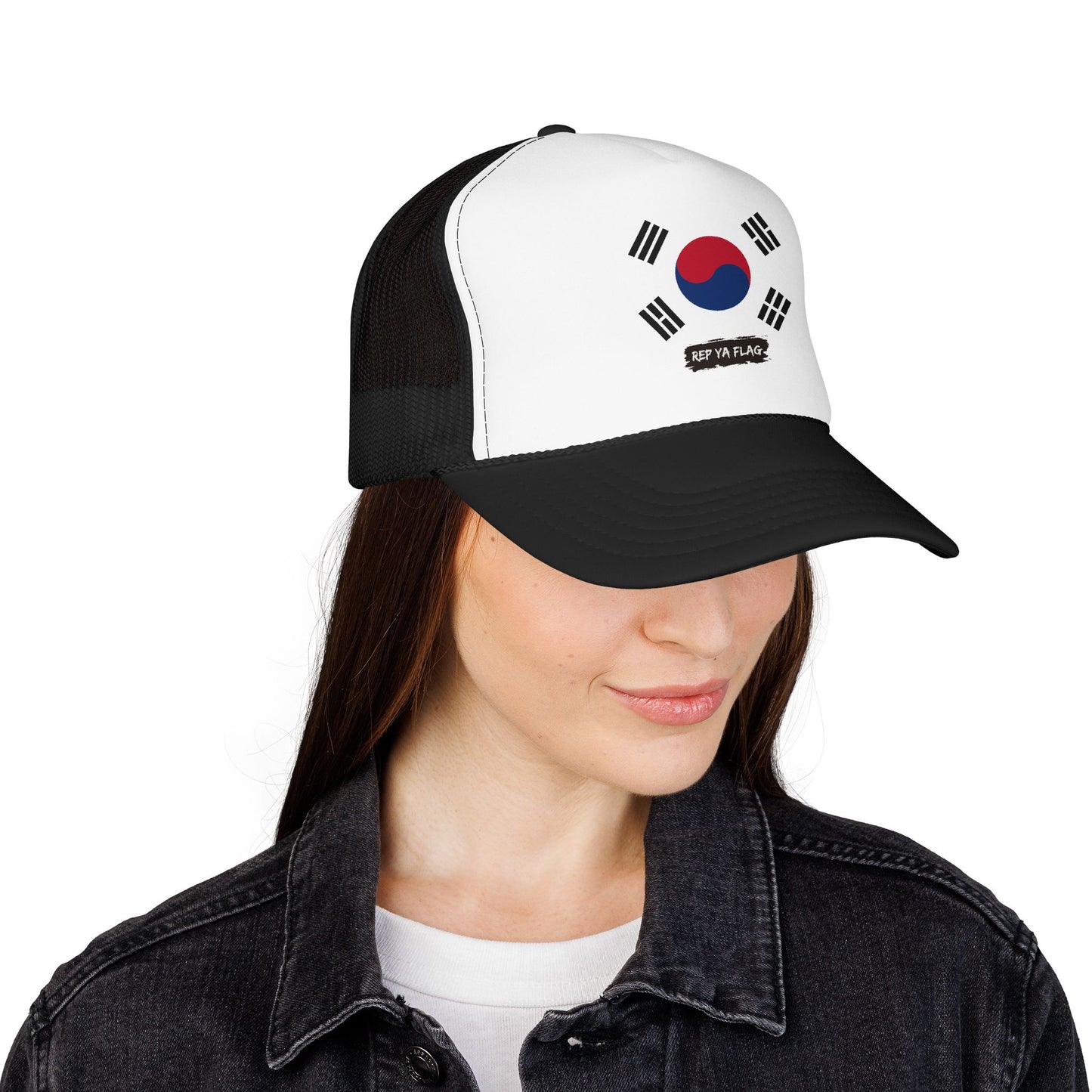 South Korea Flag Foam Trucker Hat | Korean Heritage Snapback Cap | Rep Ya Flag