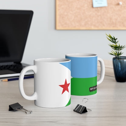 Djibouti Flag Coffee Tea Mug 11oz 15oz | Rep Ya Flag Ceramic Mug