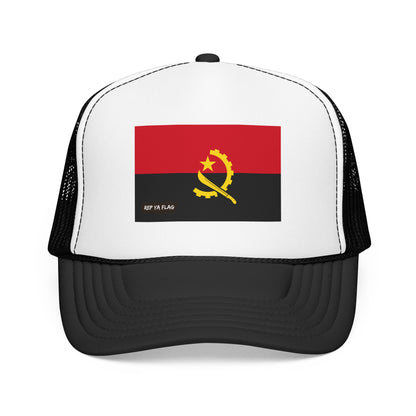Angola Flag Foam Trucker Hat | Angolan Pride Snapback Cap | Rep Ya Flag