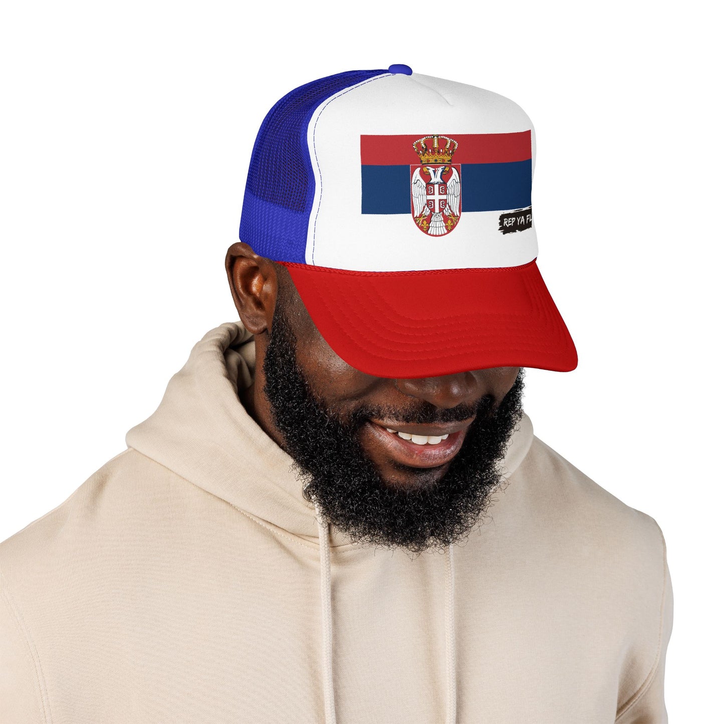 Serbia Flag Foam Trucker Hat | Serbian Pride Snapback Cap | Rep Ya Flag