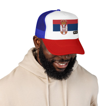Serbia Flag Foam Trucker Hat | Serbian Pride Snapback Cap | Rep Ya Flag