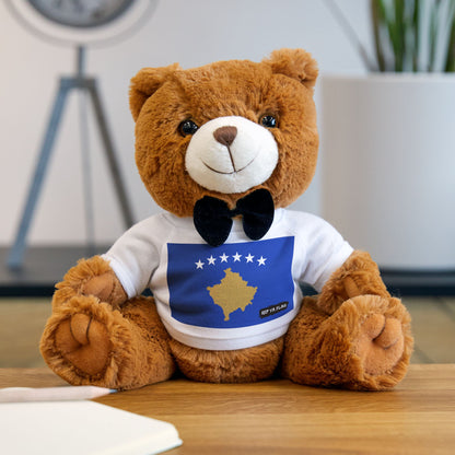 Kosovo Flag Teddy Bear | Kosovar Heritage Plush Gift | Cultural Keepsake | Baby Gift Stuffed Animal