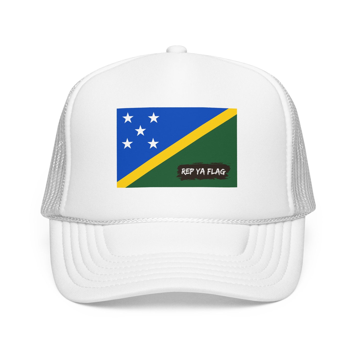 Solomon Islands Flag Foam Trucker Hat | Solomon Islander Pride Snapback Cap | Rep Ya Flag