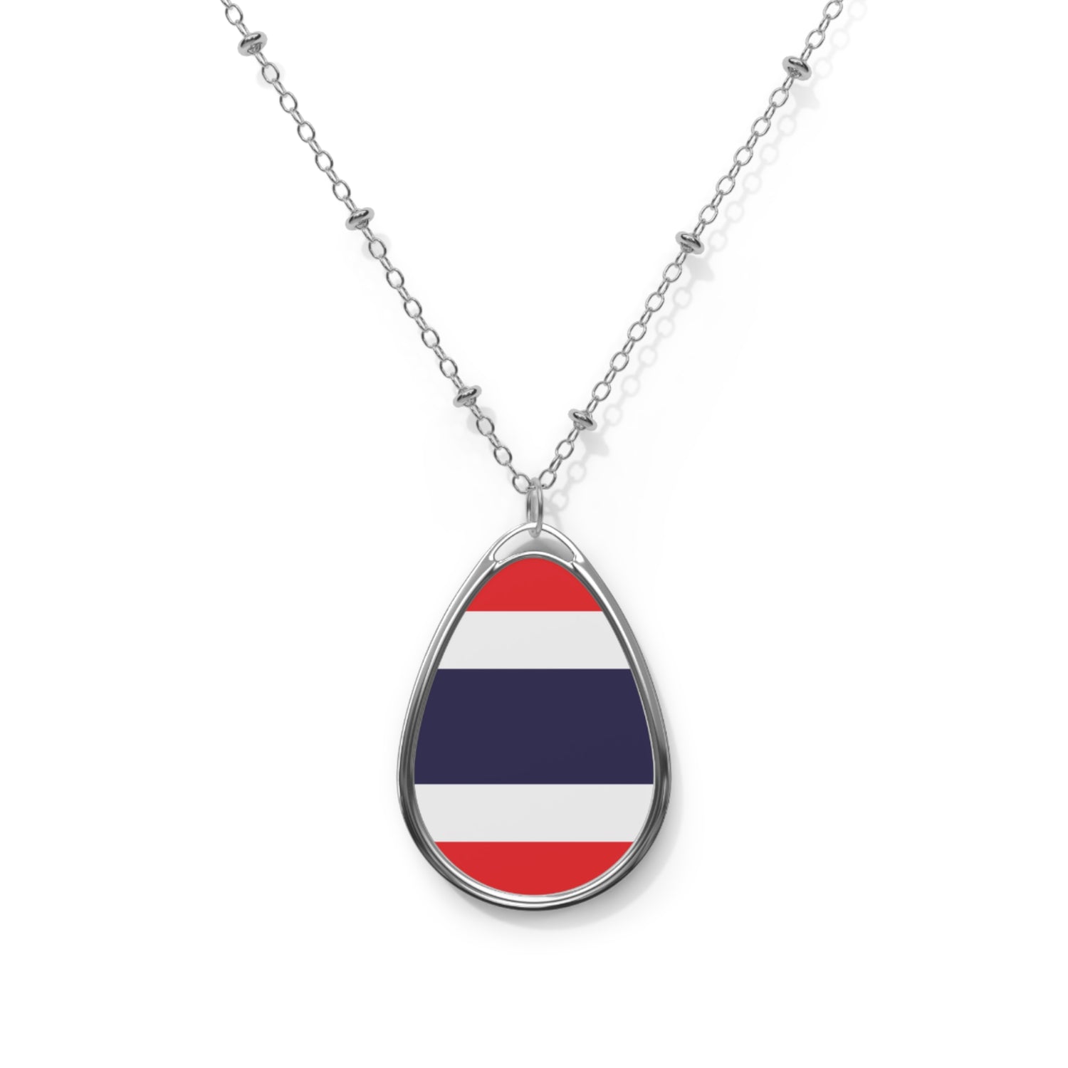 Thailand Flag Oval Necklace