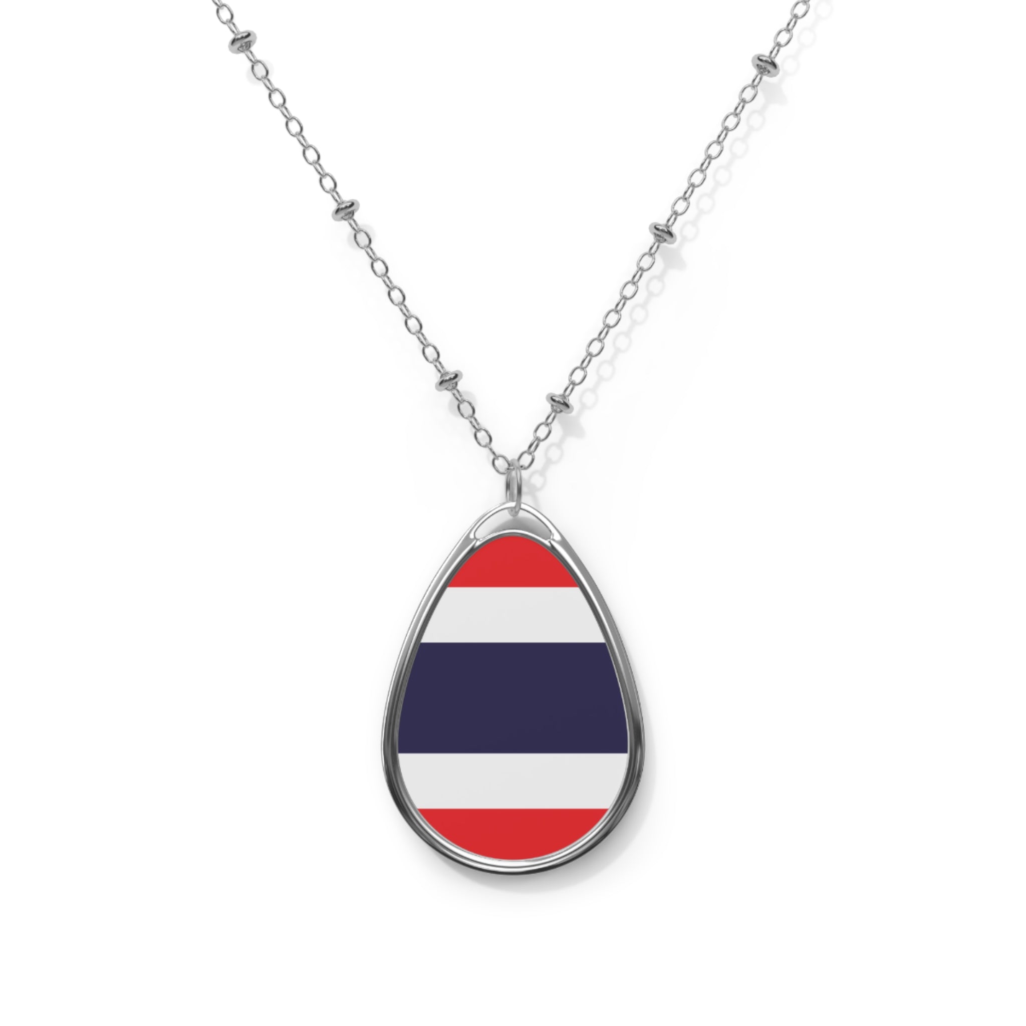 Thailand Flag Oval Necklace