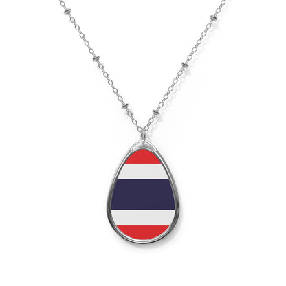 Thailand Flag Oval Necklace