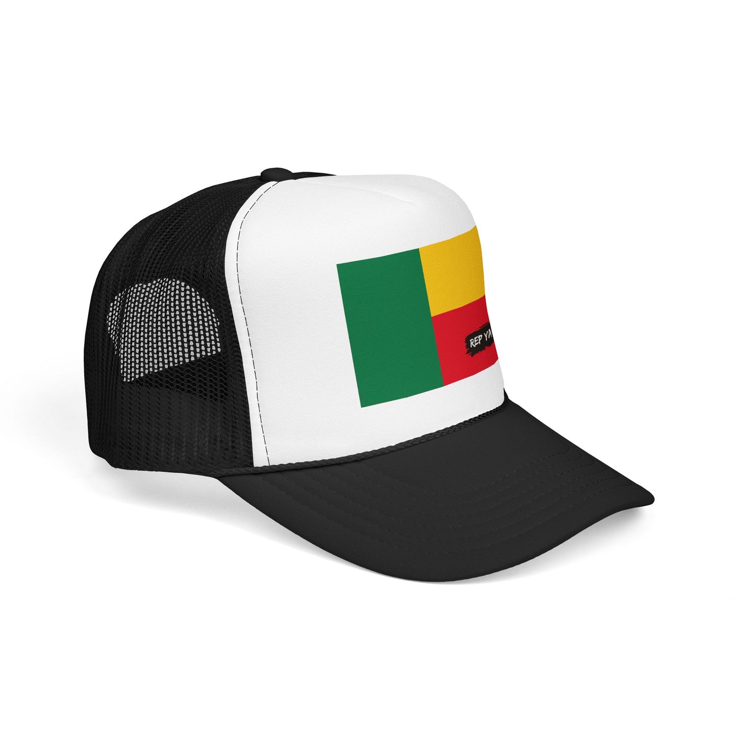Benin Flag Foam Trucker Hat | Beninese Pride Snapback Cap | Rep Ya Flag