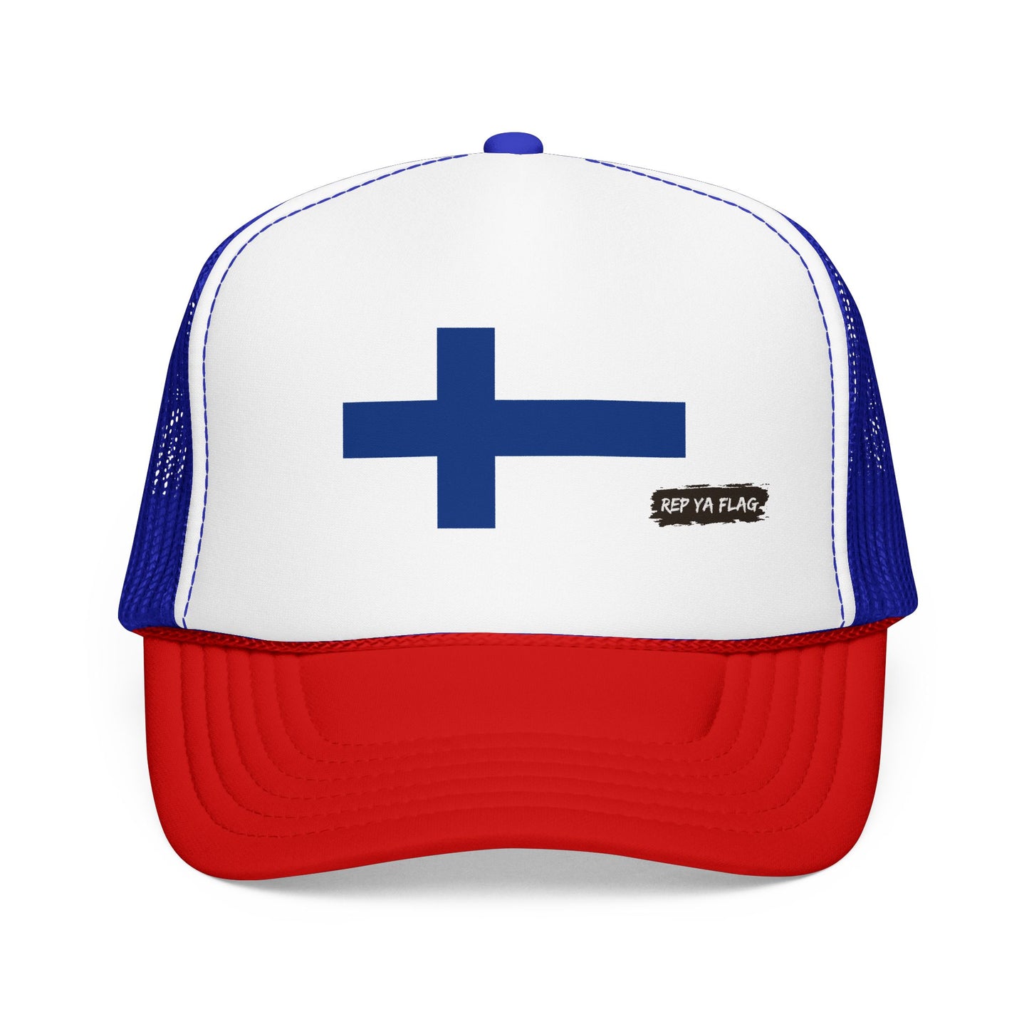 Finland Flag Foam Trucker Hat | Finnish Pride Snapback Cap | Rep Ya Flag