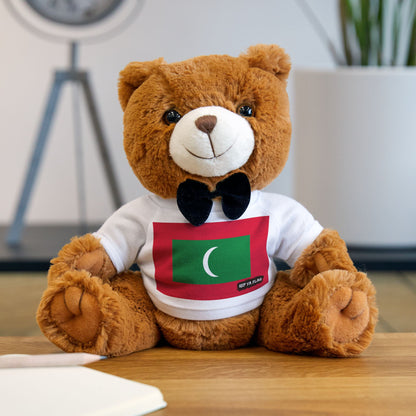 Maldives Flag Teddy Bear | Maldivian Heritage Plush Gift | Rep Ya Flag