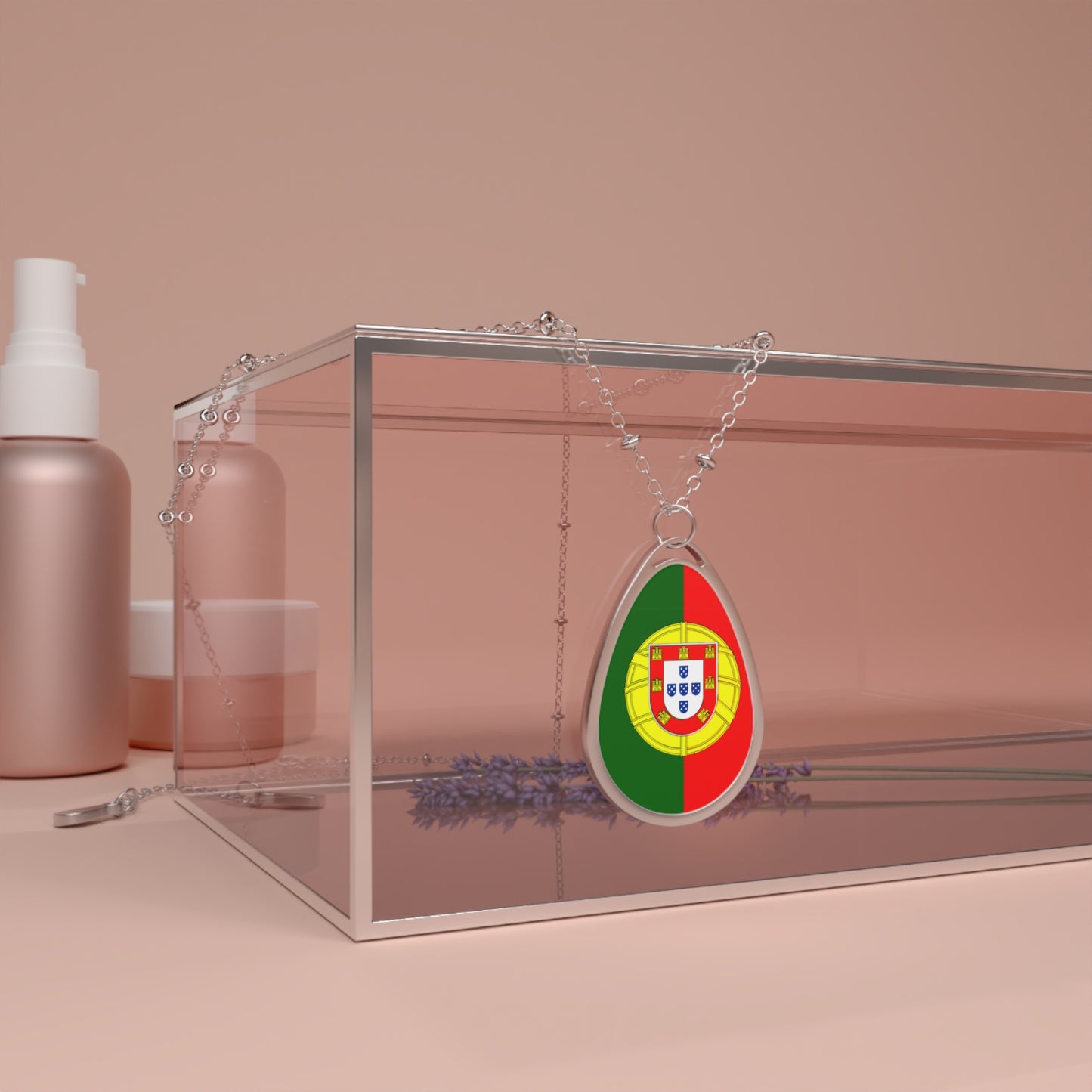 Portugal Flag Oval Necklace