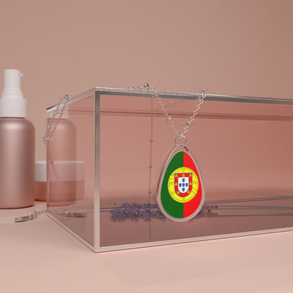 Portugal Flag Oval Necklace