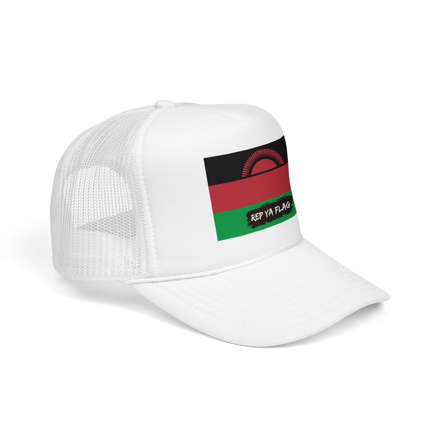 Malawi Flag Foam Trucker Hat | Malawian Pride Snapback Cap | Rep Ya Flag