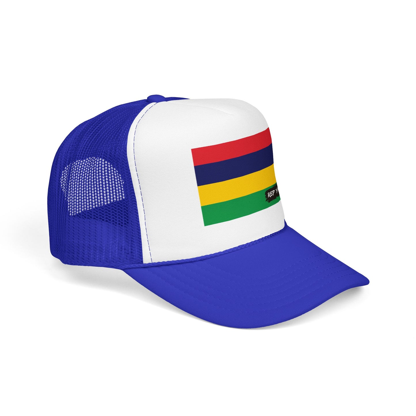 Mauritius Flag Foam Trucker Hat | Mauritian Pride Snapback Cap | Rep Ya Flag