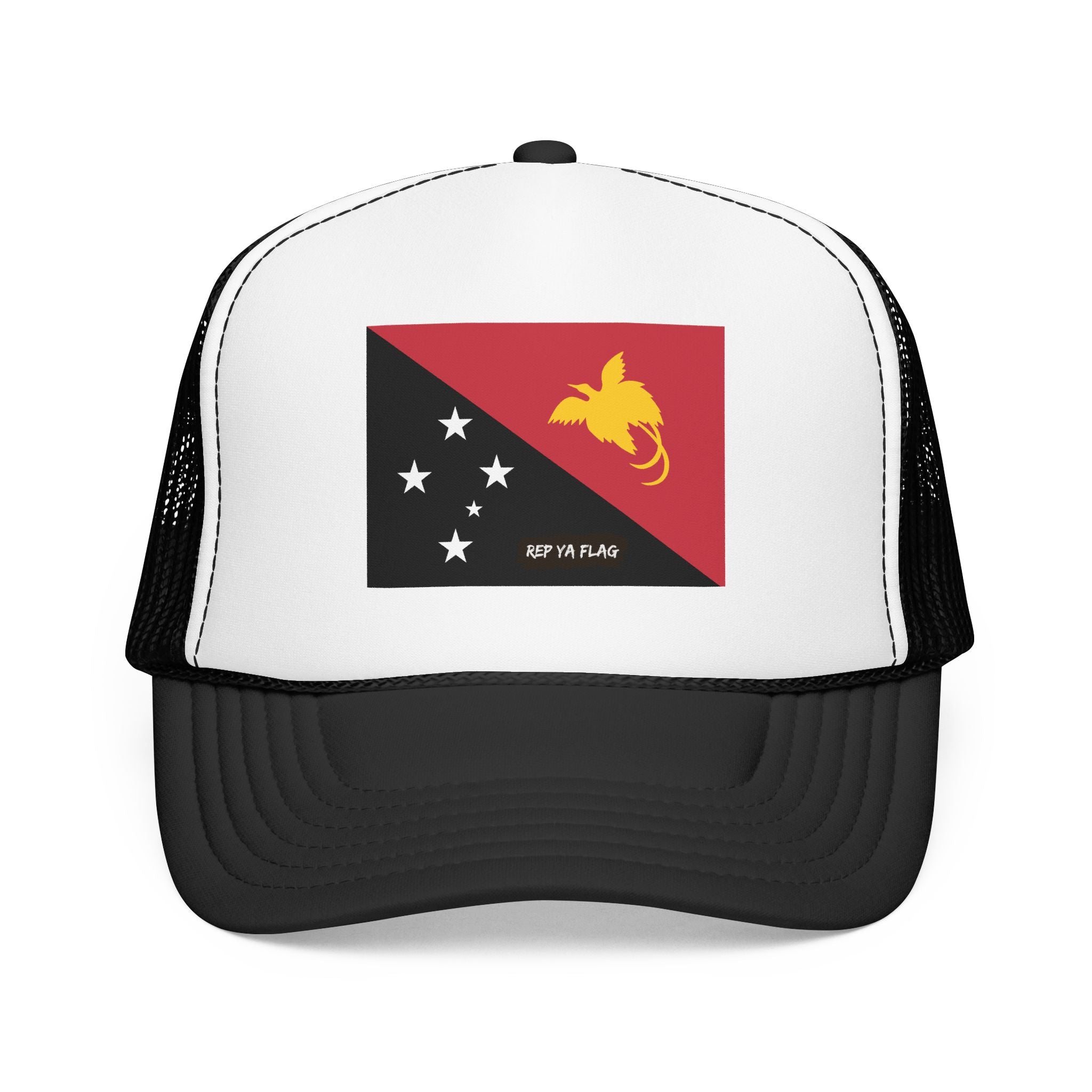 Papua New Guinea Flag Foam Trucker Hat | Papua New Guinean Pride Snapback Cap | Rep Ya Flag