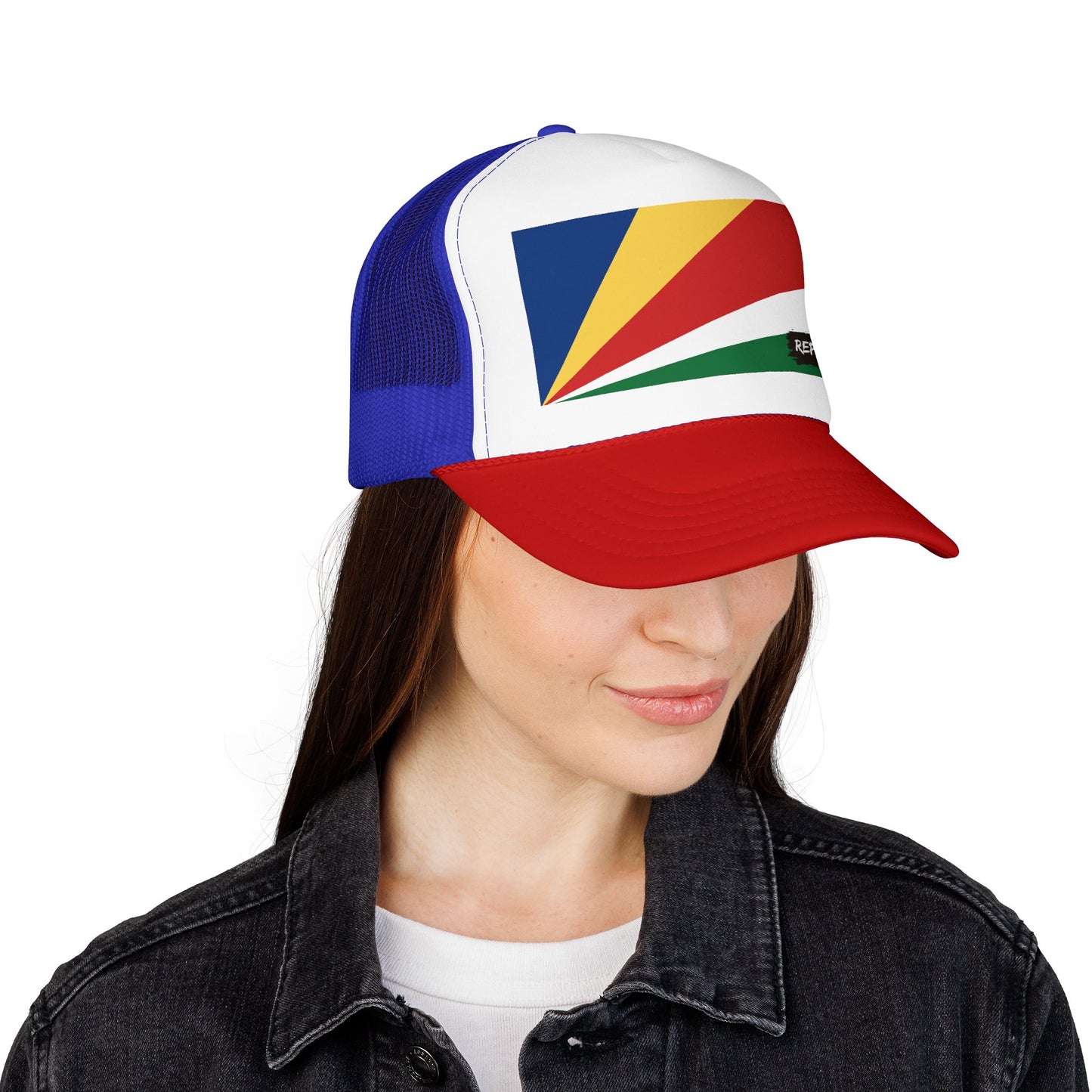 Seychelles Flag Foam Trucker Hat | Seychellois Pride Snapback Cap | Rep Ya Flag