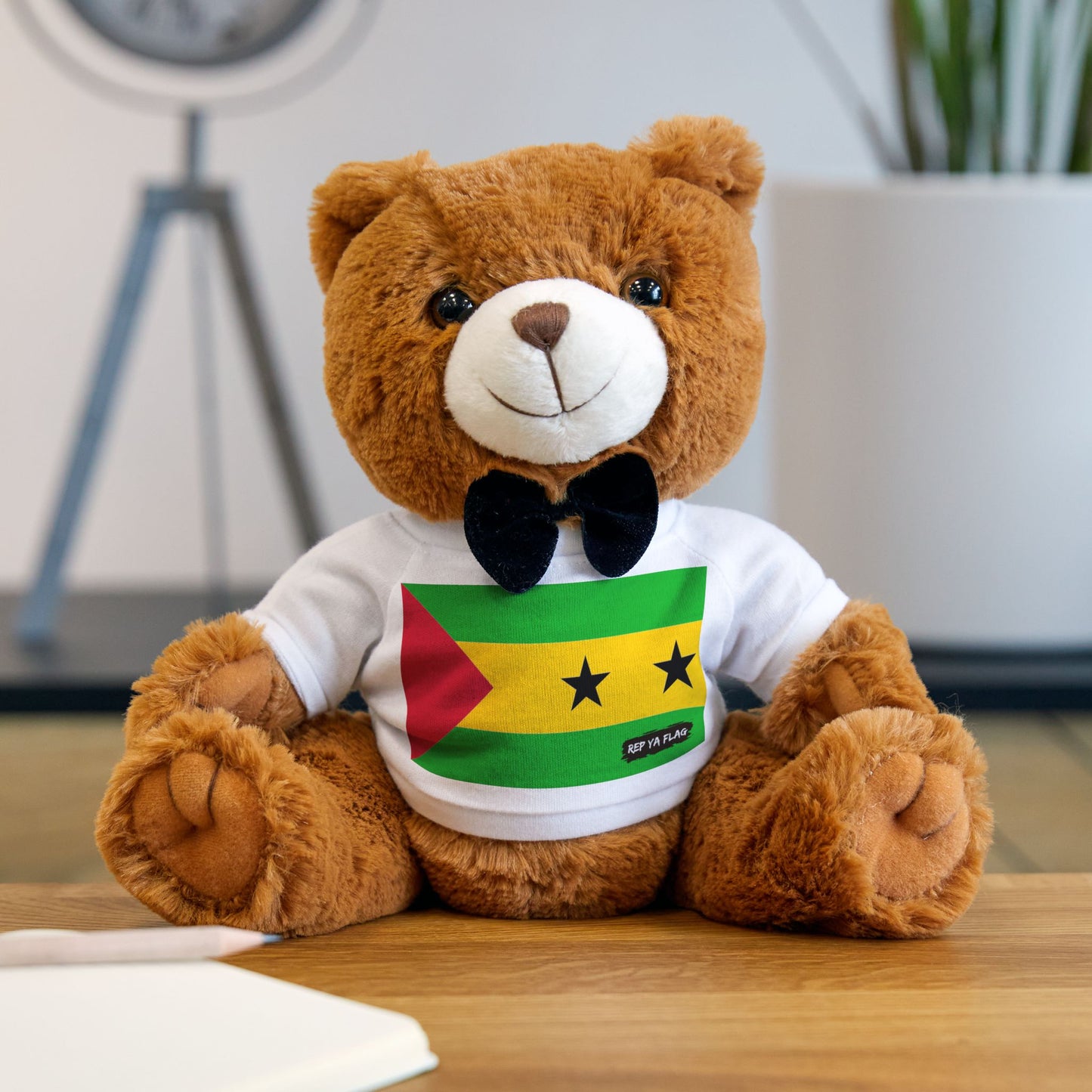 São Tomé and Príncipe Flag Teddy Bear | São Toméan Plush Gift | São Toméan Heritage Bear |Rep Ya Flag