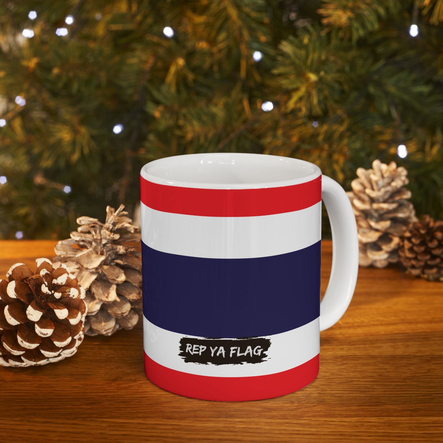 Thailand Flag Coffee Tea Mug 11oz 15oz | Rep Ya Flag Ceramic Mug