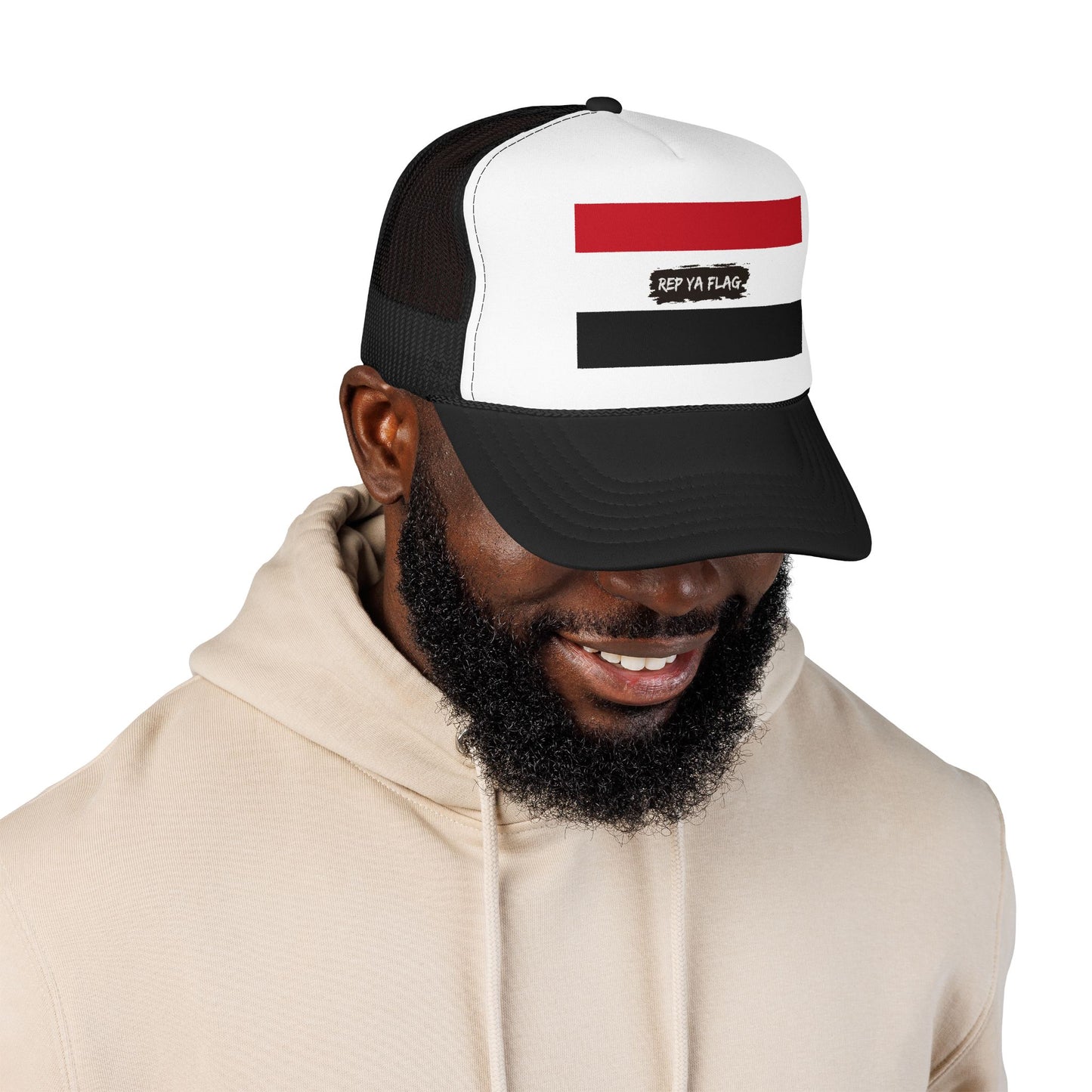 Yemen Flag Foam Trucker Hat | Rep Ya Flag design