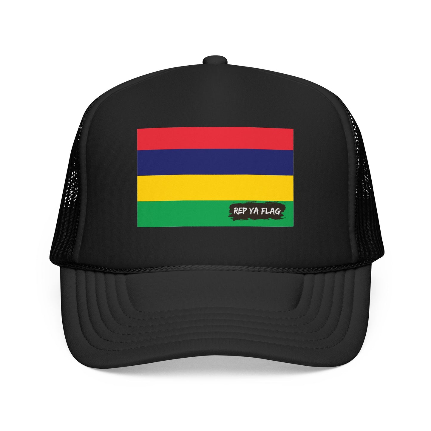 Mauritius Flag Foam Trucker Hat | Mauritian Pride Snapback Cap | Rep Ya Flag