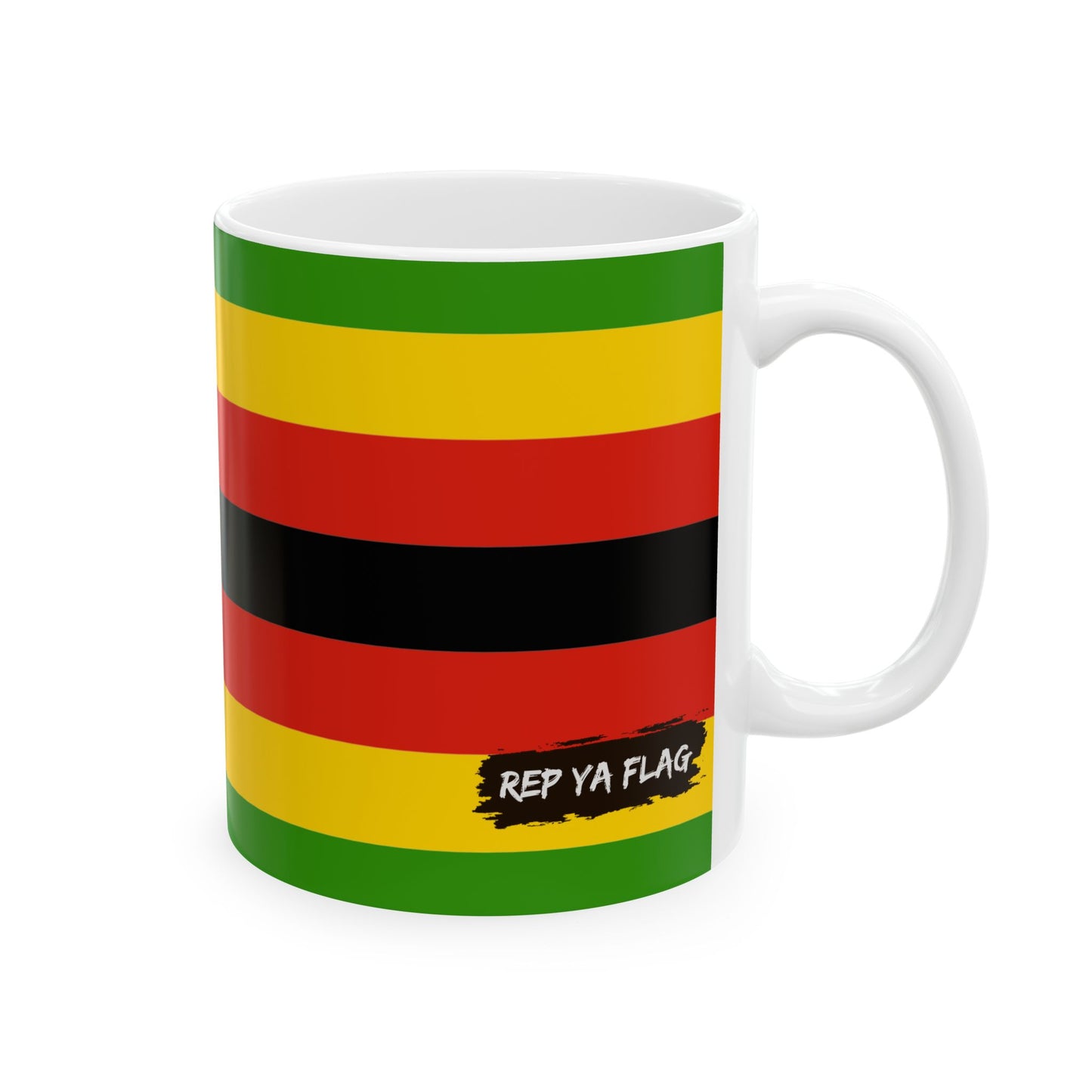 Zimbabwe Flag Mug Ceramic Coffee Cup | 11oz 15oz | Rep Ya Flag