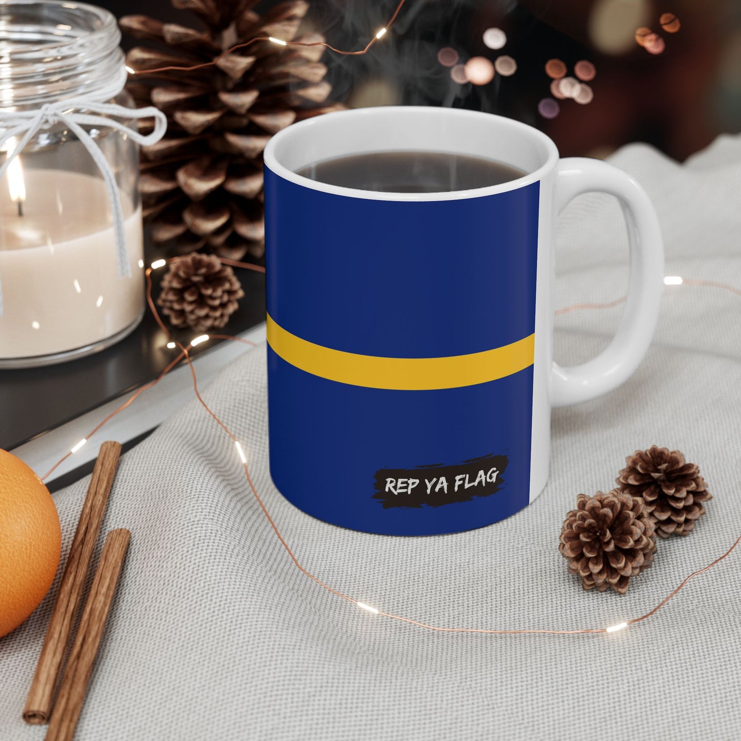 Nauru Flag Coffee Tea Mug 11oz 15oz | Rep Ya Flag Ceramic Mug