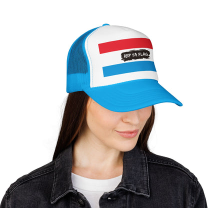 Luxembourg Flag Foam Trucker Hat | Luxembourg Pride Snapback Cap | Rep Ya Flag