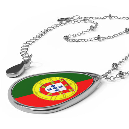 Portugal Flag Oval Necklace