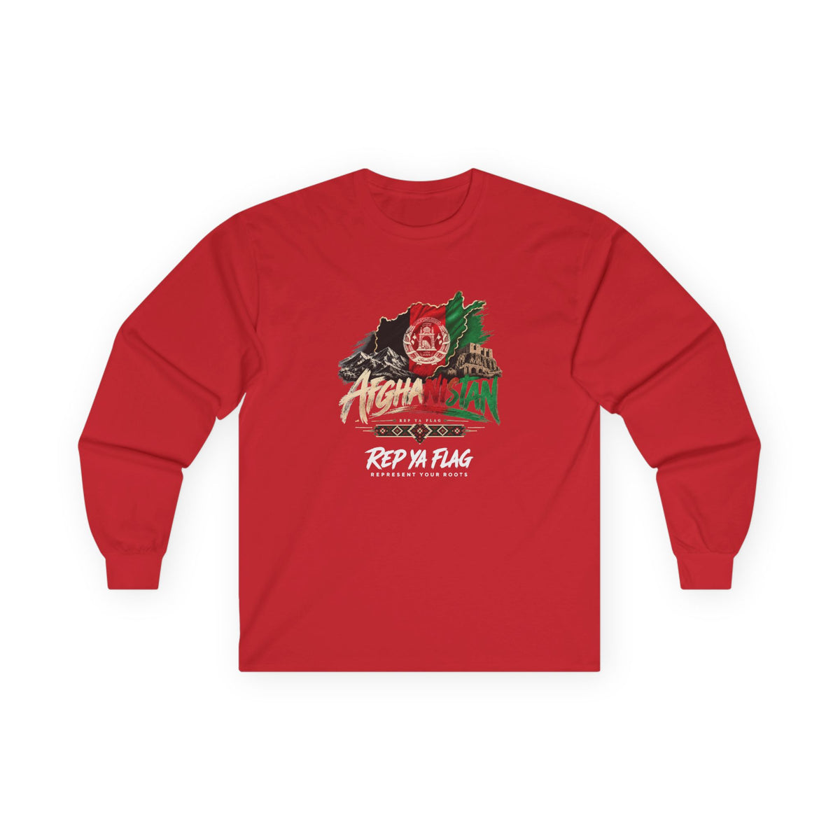 Afghan Pride Long Sleeve Tee — "Rep Ya Flag" Graphic
