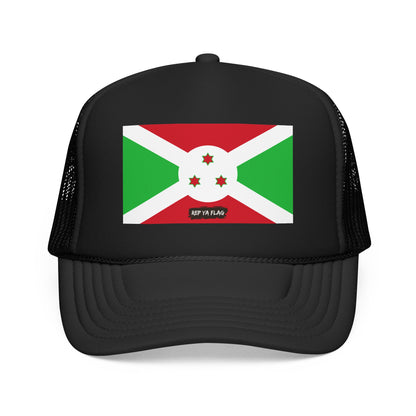 Burundi Flag Foam Trucker Hat | Burundian Pride Snapback Cap | Rep Ya Flag