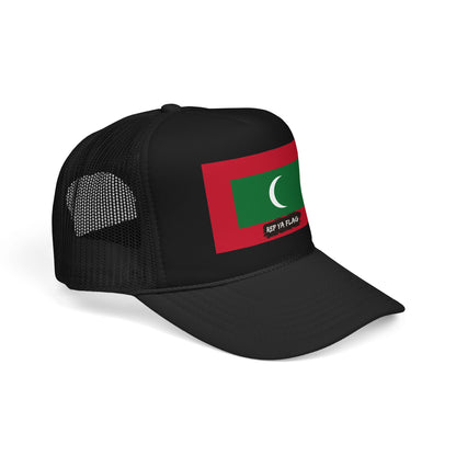Maldives Flag Foam Trucker Hat | Maldivian Pride Snapback Cap | Rep Ya Flag