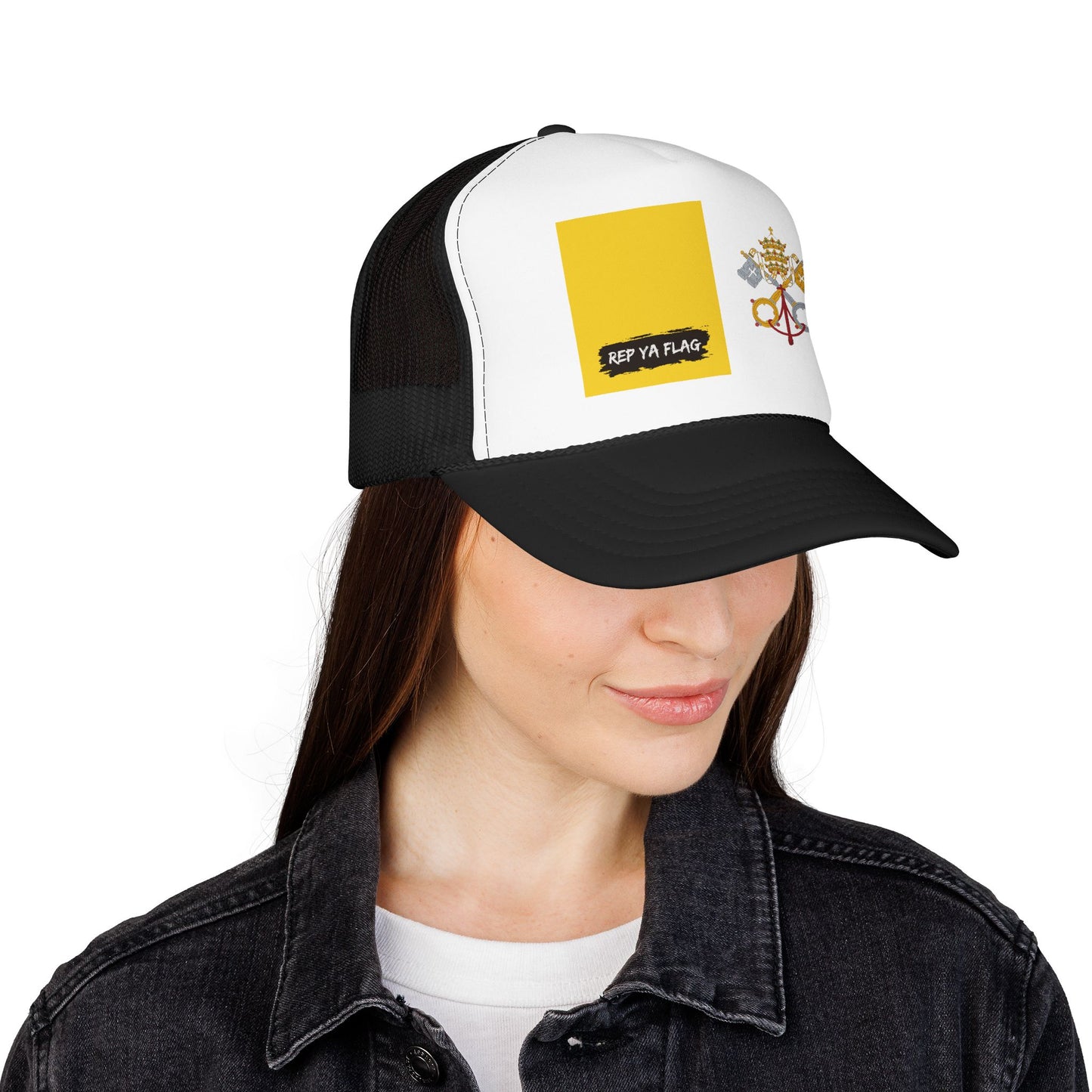 Vatican City Flag Foam Trucker Hat | Rep Ya Flag design