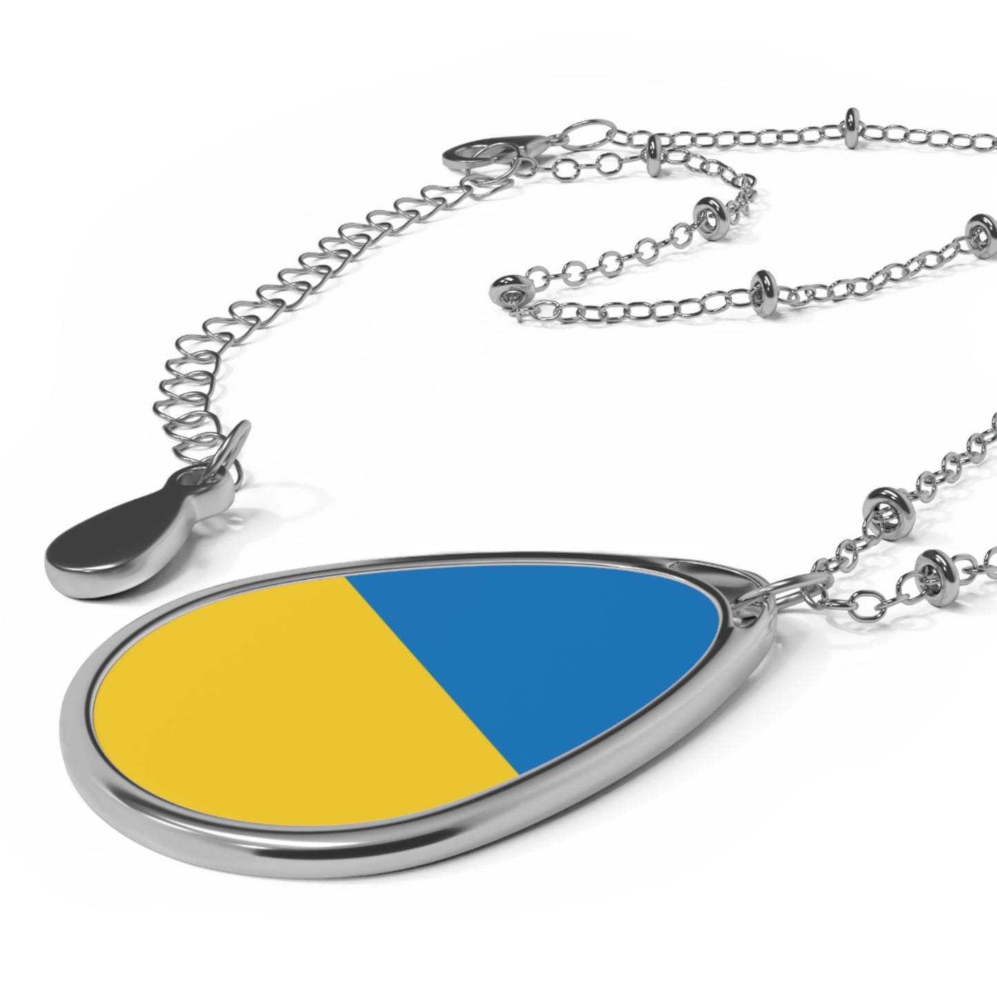 Ukraine Flag Oval Necklace