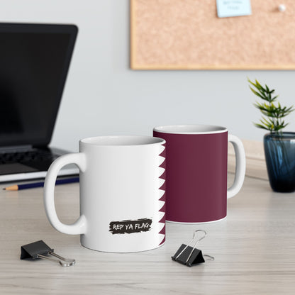 Qatar Flag Coffee Tea Mug 11oz 15oz | Rep Ya Flag Ceramic Mug