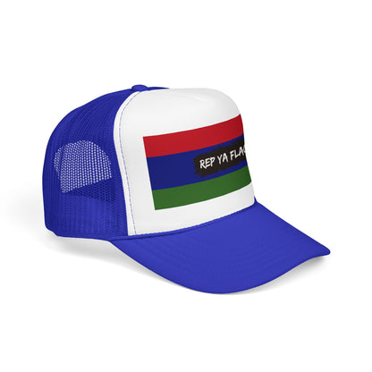 Gambia Flag Foam Trucker Hat | Gambian Pride Snapback Cap | Rep Ya Flag