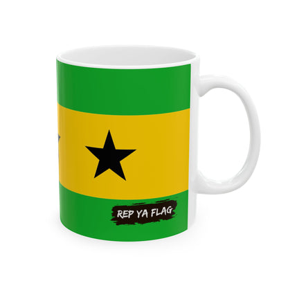 São Tomé and Príncipe Flag Coffee Mug 11oz & 15oz | São Toméan Heritage Ceramic Mug | Rep Ya Flag