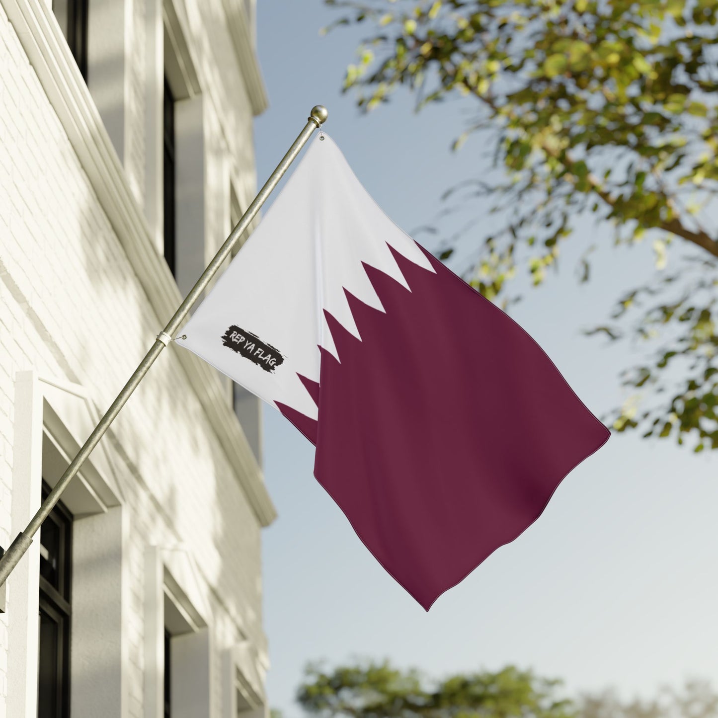 Qatar Flag Garden Banner | Double Sided Outdoor Flag | Rep Ya Flag