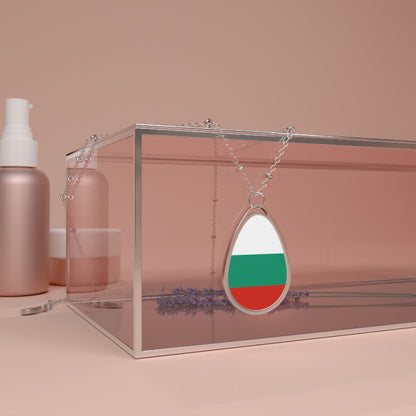 Bulgaria Flag Oval Necklace | Bulgarian Heritage Pendant | Rep Ya Flag
