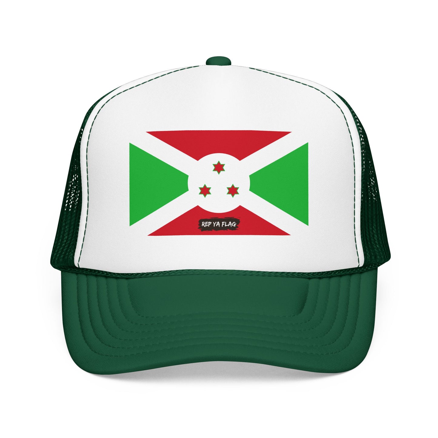 Burundi Flag Foam Trucker Hat | Burundian Pride Snapback Cap | Rep Ya Flag